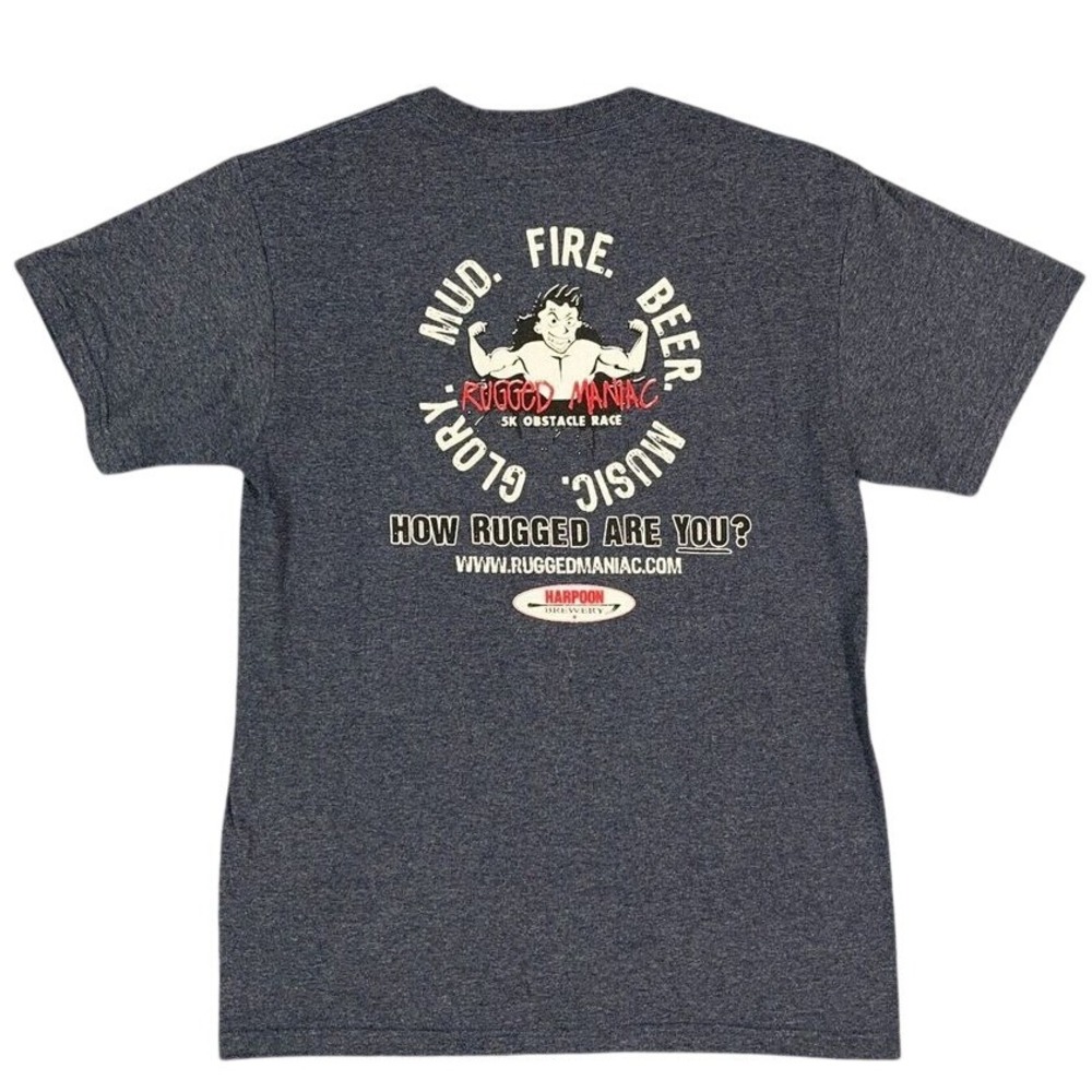 Rugged Maniac Shirt Mens M Running Obstacle Course Basic Casual Short-sleeve Tee